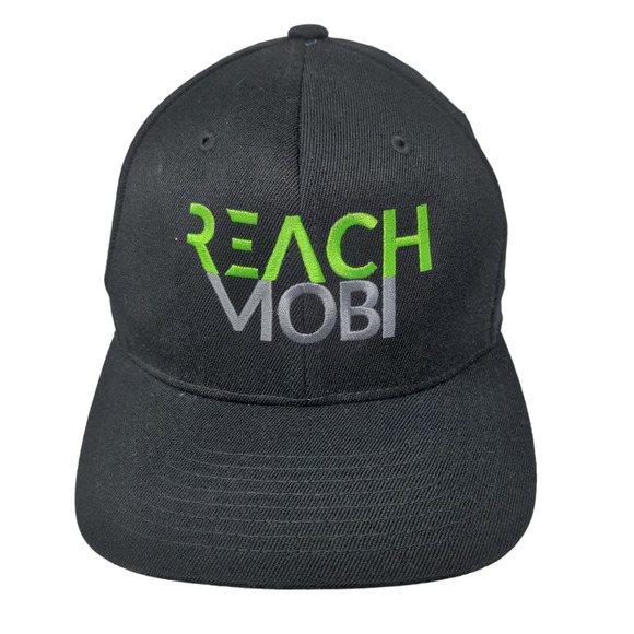 Flexfit Men's Reach Mobi Fitted Hat Black Size S-M Embroidered Logo - Picture 1 of 7